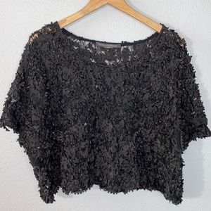 Elemente Clemente Black Textured Blouse